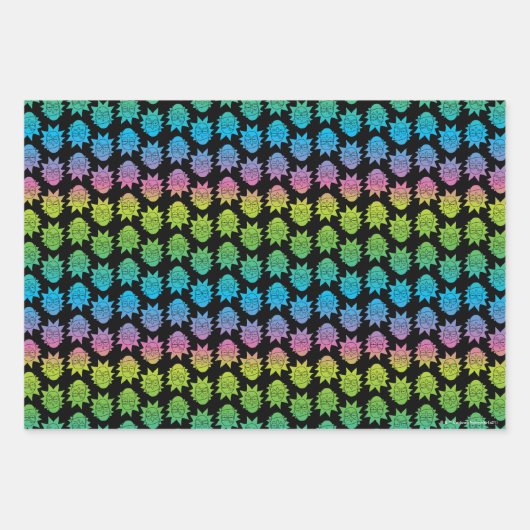 RICK UND MORTY™ | Rainbow Rick Head Geschenkpapier Set (Vorderseite)