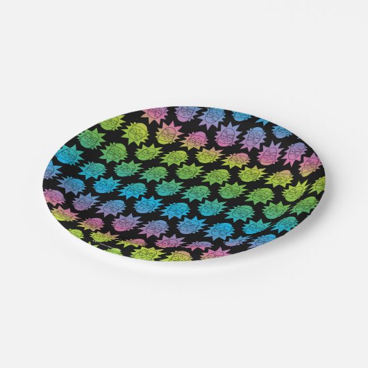 RICK UND MORTY™ | Rainbow Rick Head Pappteller (Schrägansicht)