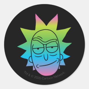 RICK UND MORTY™   Rainbow Rick Head Runder Aufkleber
