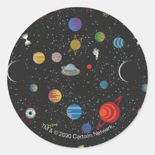 RICK UND MORTY™ | Raummuster Runder Aufkleber (Vorderseite)