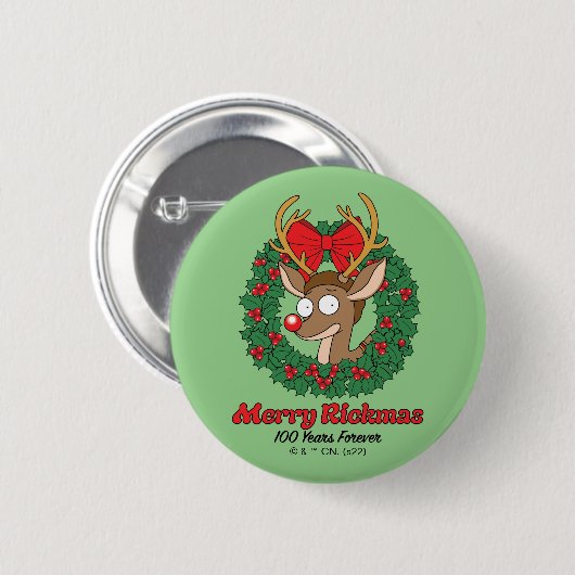 Rick und Morty | Reindeer Morty Merry Rickmas Button (Vorne & Hinten)