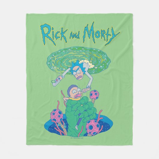 RICK UND MORTY™ | Rettung des Portals Fleecedecke (Vorderseite)