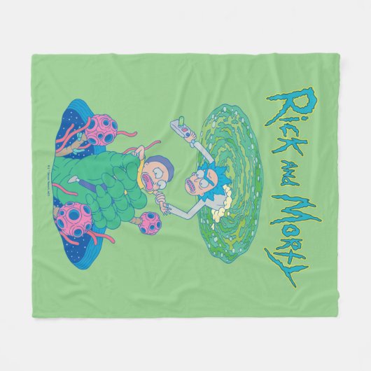 RICK UND MORTY™ | Rettung des Portals Fleecedecke (Vorderseite (Horizontal))