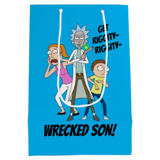 RICK UND MORTY™ | Rick, Morty und Summer Mittlere Geschenktüte (Rückseite)