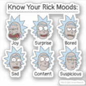 RICK UND MORTY™ | Rick's Moods Aufkleber (Vorderseite)