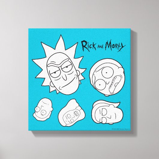 RICK UND MORTY™ | Smith Family Head Muster Leinwanddruck (Vorderseite)