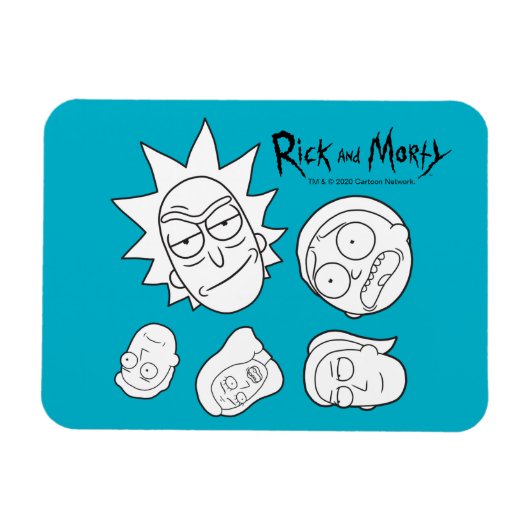 RICK UND MORTY™ | Smith Family Head Muster Magnet (Horizontal)