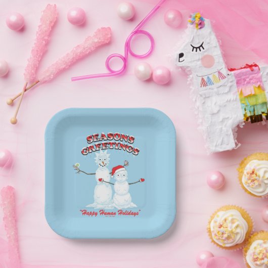 Rick und Morty | Snowmen - Grüße der Saison Pappteller (Party)