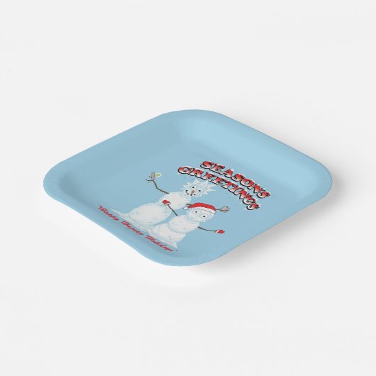 Rick und Morty | Snowmen - Grüße der Saison Pappteller (Gewinkelt)