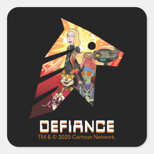 RICK UND MORTY™ | Space Beth Defiance Crew Quadratischer Aufkleber (Vorderseite)
