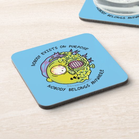 RICK UND MORTY™ | Stilvolles Morty Fly Zitat Getränkeuntersetzer (Linke Seite)