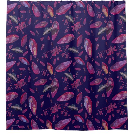 Rick und Morty Time Crystal Pattern Duschvorhang (Vorderseite)