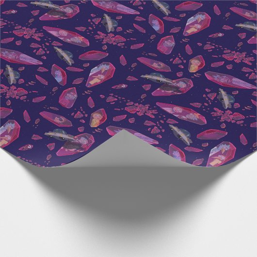 Rick und Morty Time Crystal Pattern Geschenkpapier (Ecke)