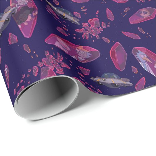 Rick und Morty Time Crystal Pattern Geschenkpapier (Rolleneckpunkt)