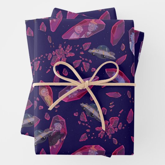 Rick und Morty Time Crystal Pattern Geschenkpapier Set (Beispiel)