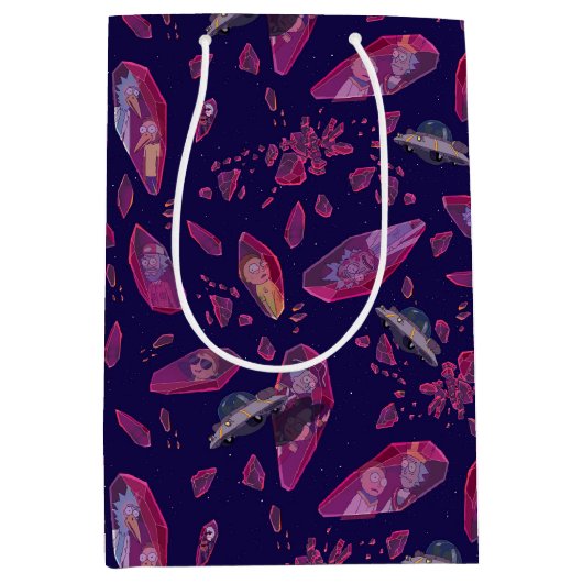 Rick und Morty Time Crystal Pattern Mittlere Geschenktüte (Vorderseite)