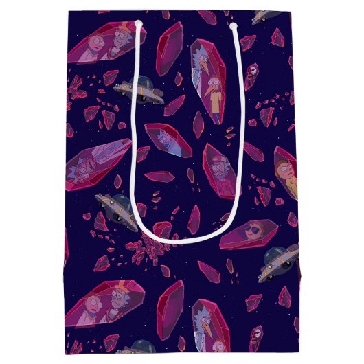 Rick und Morty Time Crystal Pattern Mittlere Geschenktüte (Rückseite)