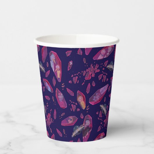 Rick und Morty Time Crystal Pattern Pappbecher (Links)