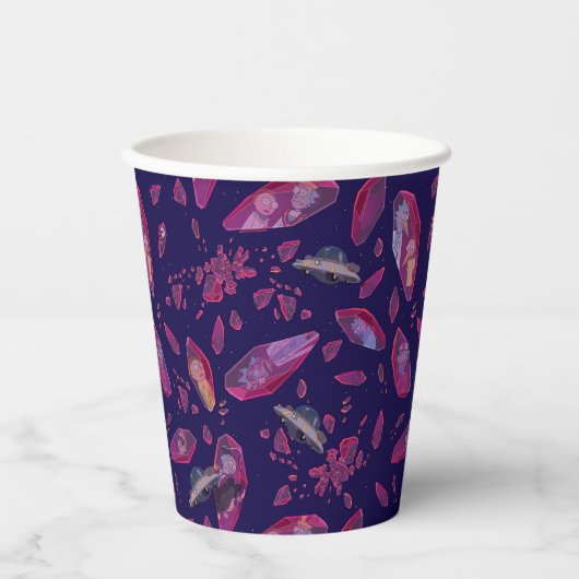 Rick und Morty Time Crystal Pattern Pappbecher (Vorderseite)