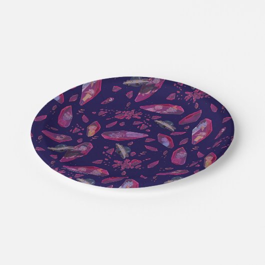 Rick und Morty Time Crystal Pattern Pappteller (Schrägansicht)