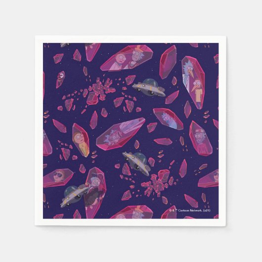 Rick und Morty Time Crystal Pattern Serviette (Vorderseite)