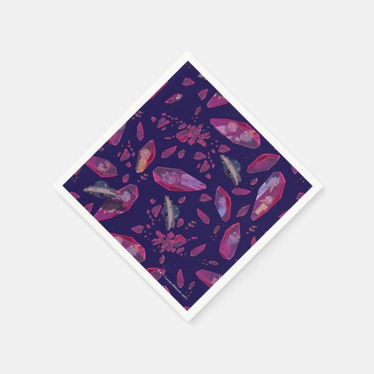 Rick und Morty Time Crystal Pattern Serviette (Ecke)