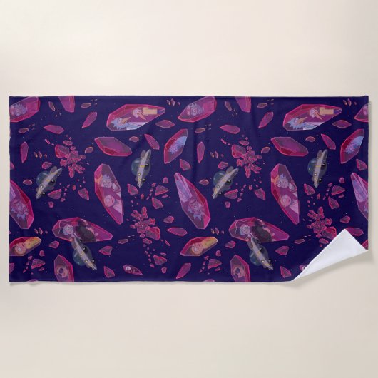 Rick und Morty Time Crystal Pattern Strandtuch (Vorderseite)