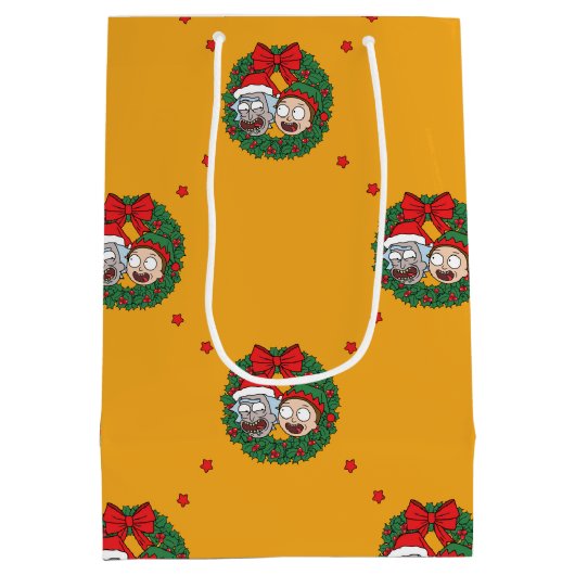 Rick und Morty | Urlaubsmuster Mittlere Geschenktüte (Rückseite)