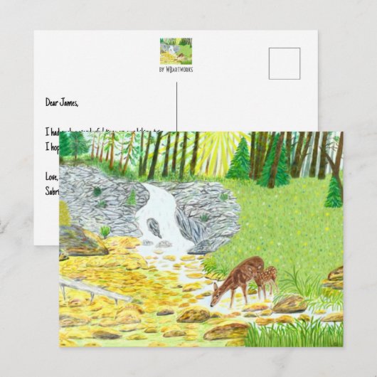 Rick und Reh Postkarte (Vorne/Hinten)