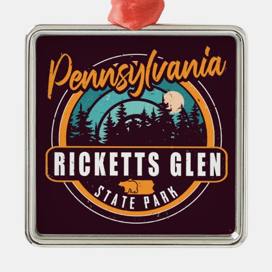 Ricketts Glen Staat Park Pennsylvania Ornament Aus Metall (Vorne)
