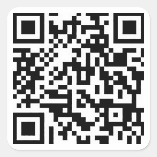 Rickroll qr-Code Quadratischer Aufkleber (Vorderseite)