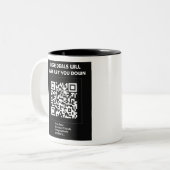 Rickroll QR code Zweifarbige Tasse (Vorderseite Links)