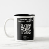 Rickroll QR code Zweifarbige Tasse (Links)