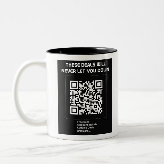 Rickroll QR code Zweifarbige Tasse (Links)