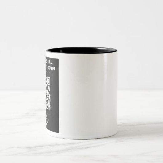 Rickroll QR code Zweifarbige Tasse (Mittel)