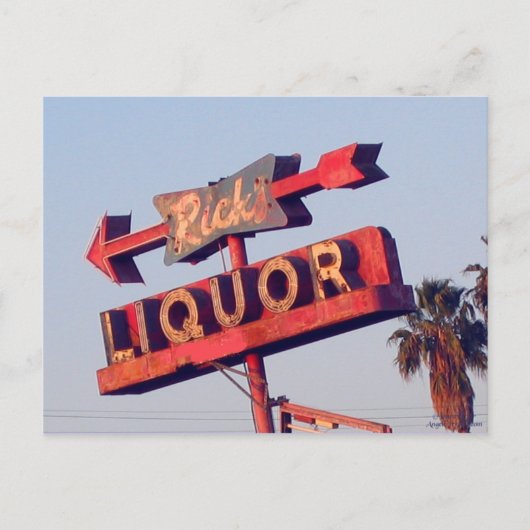 Ricks Liquor Vintage-Schild Postkarte (Vorderseite)