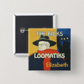 Ricks Loomatiks personalisiertes Knopf-Quadrat Button (Vorne & Hinten)