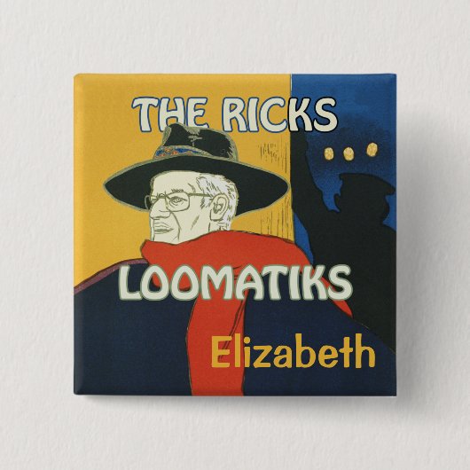 Ricks Loomatiks personalisiertes Knopf-Quadrat Button (Vorderseite)
