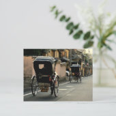 Rickshaw auf den Straßen von Kyoto in Japan Postkarte (Stehend Vorderseite)