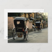 Rickshaw auf den Straßen von Kyoto in Japan Postkarte (Vorne/Hinten)