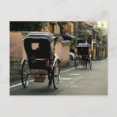 Rickshaw auf den Straßen von Kyoto in Japan Postkarte (Vorderseite)