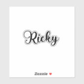 Ricky Name - Handgeschriebene Kalligrafie Aufkleber (Blatt)