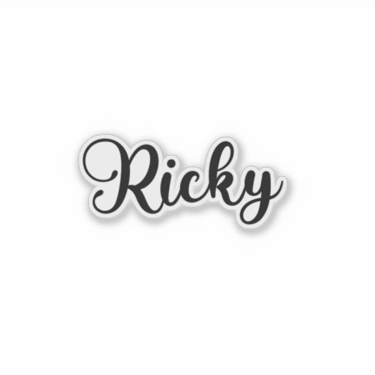 Ricky Name - Handgeschriebene Kalligrafie Aufkleber (Vorderseite)