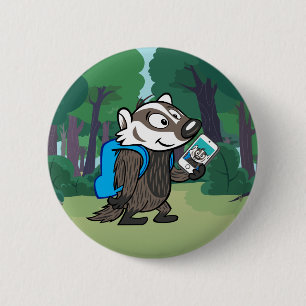 Ricky Raccoon Boomer Badger Selfie Button