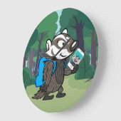 Ricky Raccoon Boomer Badger Selfie Große Wanduhr (Winkel)