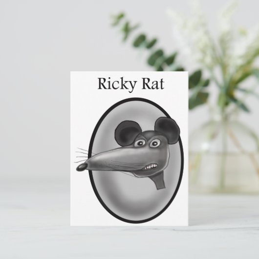 Ricky Rat Cartoon Postkarte (Stehend Vorderseite)