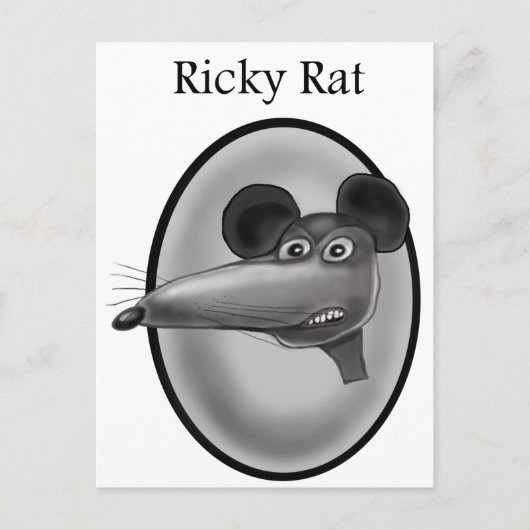 Ricky Rat Cartoon Postkarte (Vorderseite)