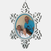 Ricky Trio Fotovorlage Schneeflocken Zinn-Ornament (Rechts)