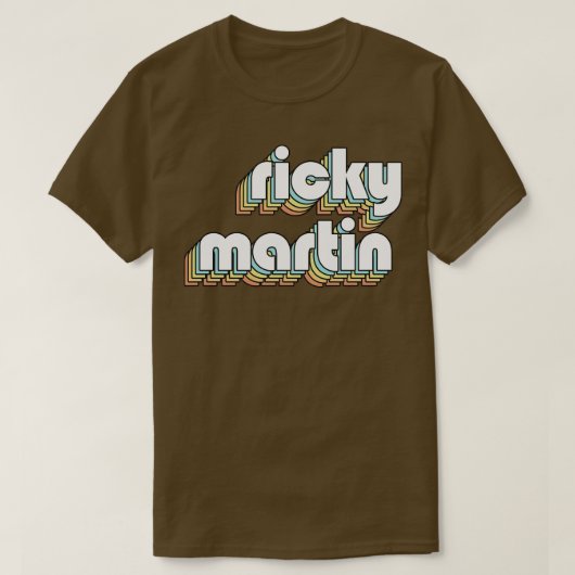 RickyRetro Rainbow-Typografie verblichener Stil 2 T-Shirt (Design vorne)