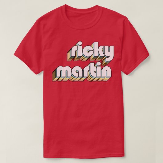 RickyRetro Rainbow-Typografie verblichener Stil T-Shirt (Design vorne)